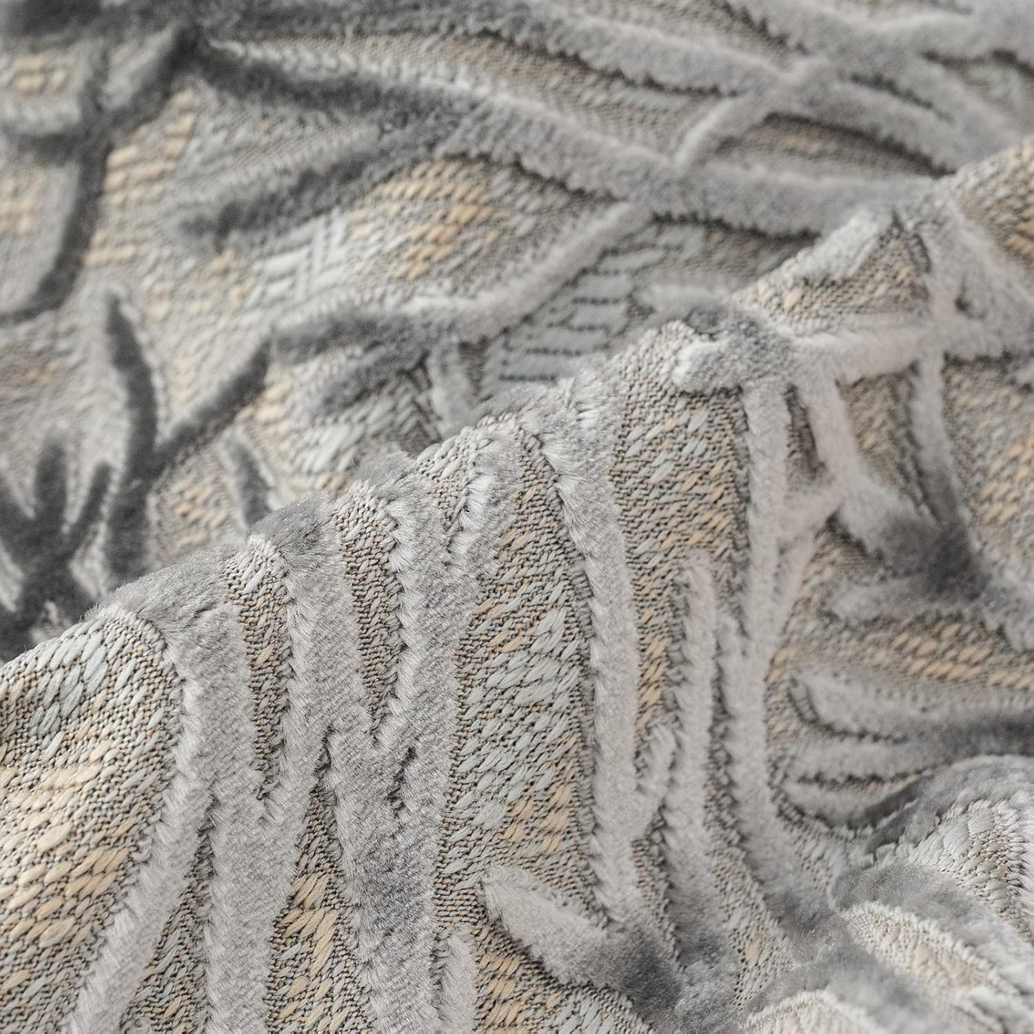 Yangest Grey Throw Pillow Cover Velvet Cushion Cover Branches Rectangular Pillowcase for Sofa Couch Bedroom Living Room, 12x20 Inch