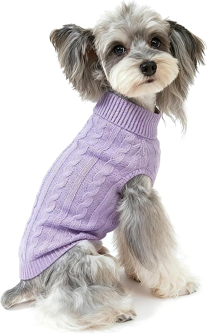 Dog Sweater for Small Medium Large Dogs - Warm Winter Turtleneck Knit Dog Sweaters Soft Pet Cat Clothes Christmas Coat Indoor Outdoor Use for Puppy Kitten Male Female Girl Boy Pets