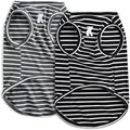 Koneseve Dog Shirt Vest Lightweight Stretchy Dog T-Shirts Soft Cool Shirts Sleeveless Stripe Vests Breathable Clothes for Puppy Kitty Cats Small Medium Large Dogs 2 Pack Black + Grey [ M/Medium ]