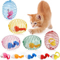 Jecery 5 Pcs Cat Spring Balls Stretchable Springs Toys Rolling Balls Colorful Playful Coils Interactive Spring Action Toy Caged Rats for Kitten Cat Pet Supplies Indoor (Mouse,Bright Color)