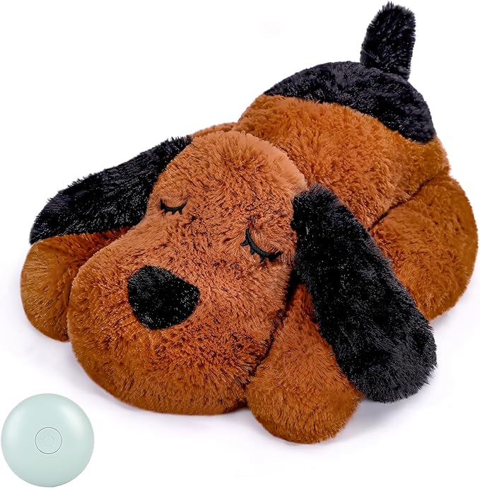 Heartbeat Puppy for Dogs, Helps for Anxiety Relief and Calming, Stuffed Animal Anxiety Calming Behavioral Puppy Heartbeat Toy Sleep aid for Cats Pets（for Small Breeds）