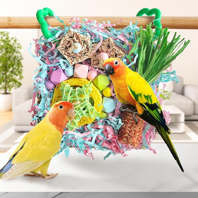 Bird Toys For Cockatiels, Tyotrbs Bird Toys For Conures Parakeet Toy BirdsToy For Parrots Birds Foraging Toy ParrotToys BirdCage Accessories Lovebird Cage Accessories for Small Birds