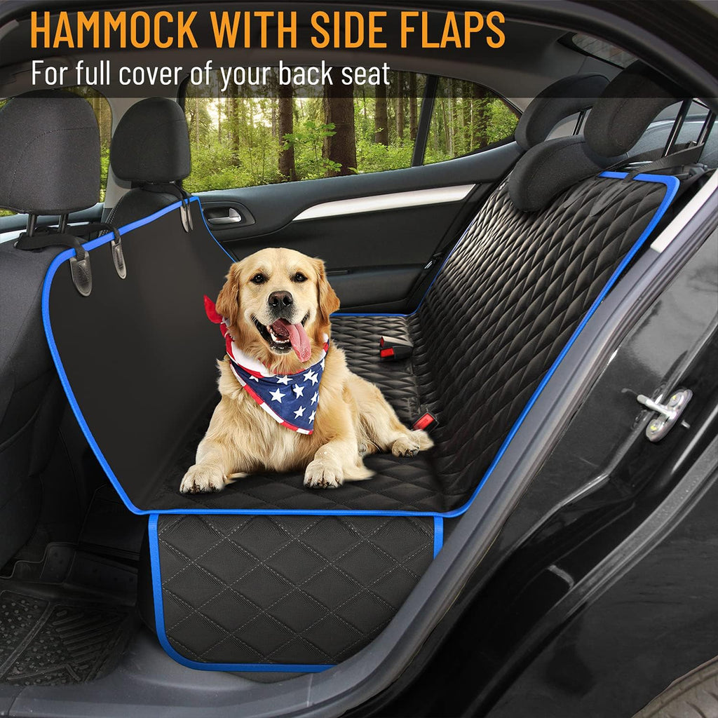 Active Pets Blue XL Dog Car Hammock Back Seat Cover, Waterproof Backseat Cover Protector for Truck Bench Rear of Sedans or SUVs, Essential Pet Supplies Vacuum or Wipe Clean, Machine Washable
