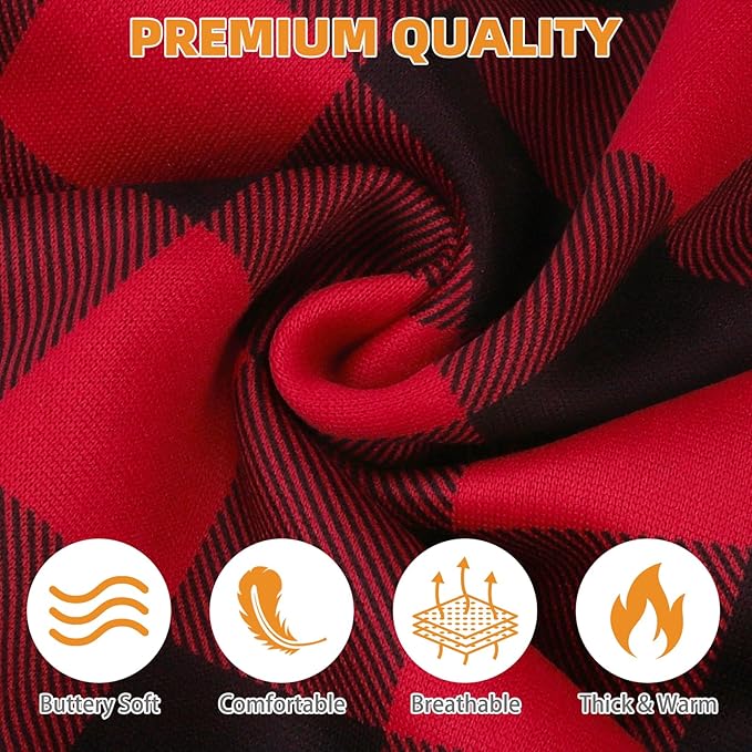 KOOLTAIL Plaid Dog Hoodie Pet Clothes Sweater with Hat and Pocket for Small Medium Large Size Dogs, Soft Winter Warm Dog Cold Weather Coat, Fleece Fall Dog Hooded Sweatshirt for Puppy Cats, Red SM