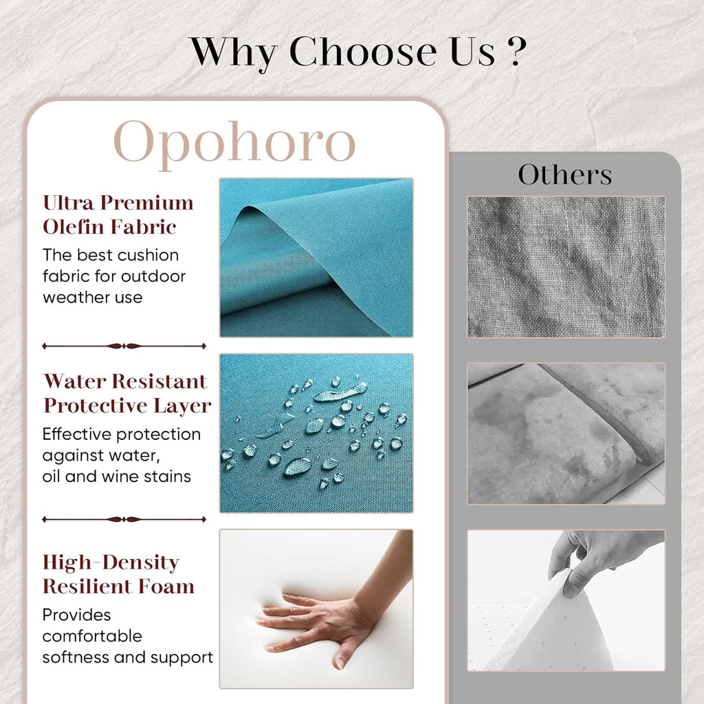 Luxury Outdoor Seat Cushion Set-24 x 24 x 6 Inch Outdoor Chair Cushions Set of 2 with Water Resistant & Removable Cover Outdoor Cushions for Patio Furniture Chair Sofa Couch