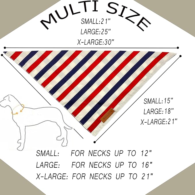Realeaf 4th of July Dog Bandanas 2 Pack, Reversible American Flag Pet Scarf for Boy and Girl, Premium Durable Fabric, Patriotic Bandana for Small and Medium Dogs (Small)