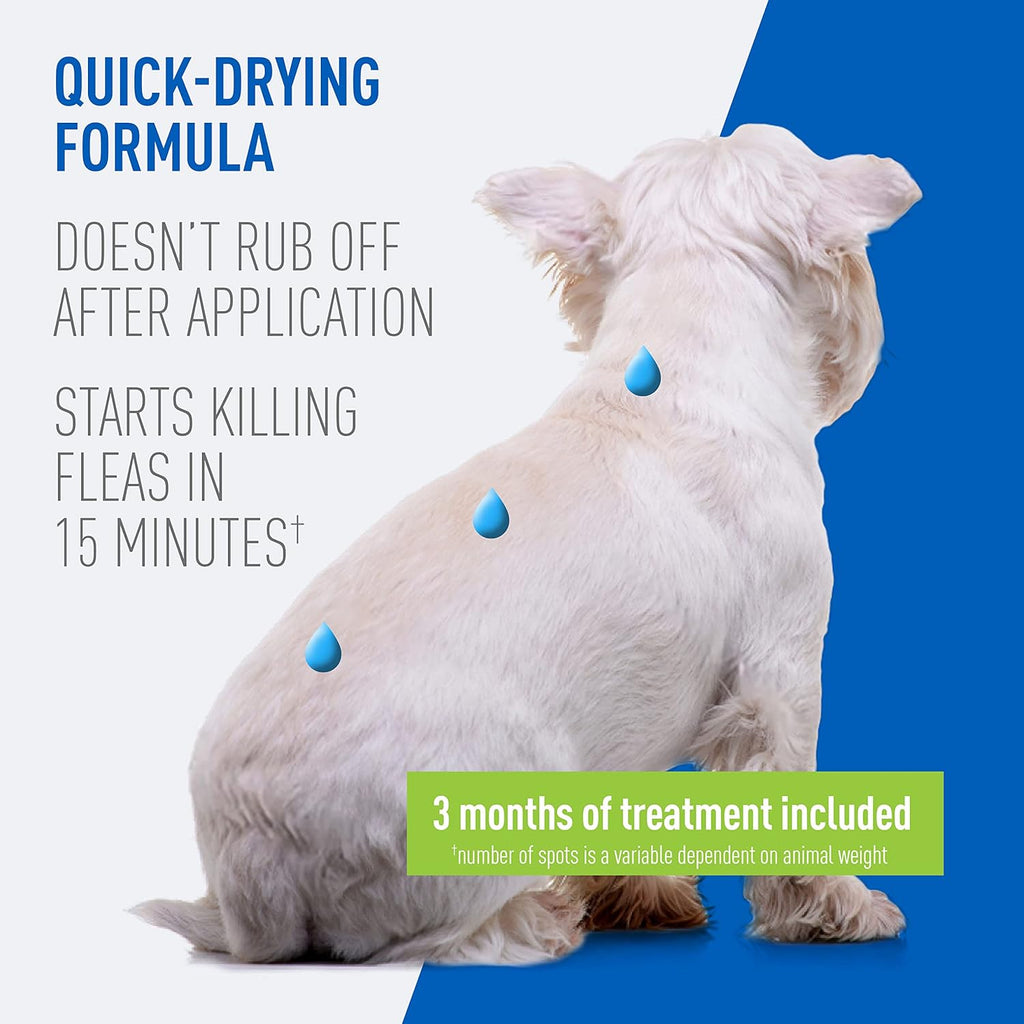 Adams Plus Flea & Tick Prevention Spot On for Dogs 15-30 Pounds, 12 Weeks & Older, 3-Month Supply, Kills Fleas, Flea Eggs, Flea Larvae & Brown Dog & Deer Ticks, Kills & Repels Mosquitoes For 30 Days