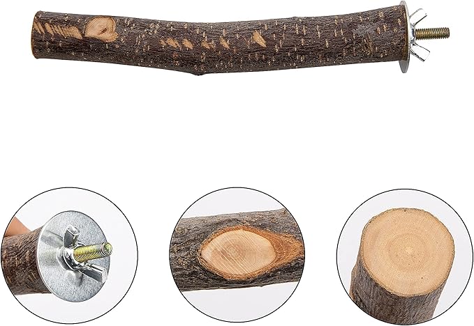 EBaokuup 5PCS Natural Wood Bird Perches for Parrot - Wooden Bird Parrot Stand Branches Parakeet Cage Perch Accessories for Small Birds Budgies Cockatiels Conure Lovebirds