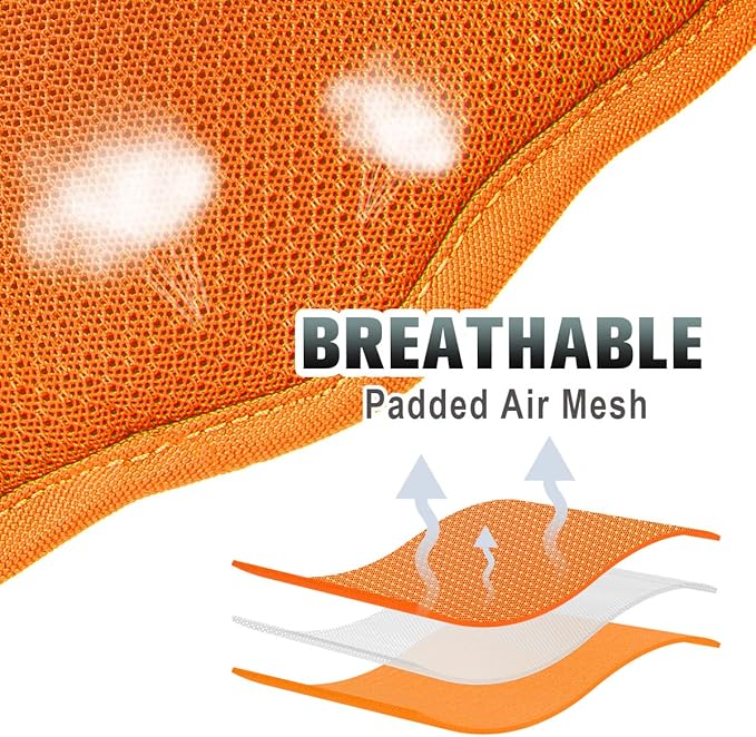 BARKBAY No Pull Dog Harness Large Reflective Dog Harness with Front Clip and Easy Control Handle for Walking Training Running with ID tag Pocket(Orange,XS)