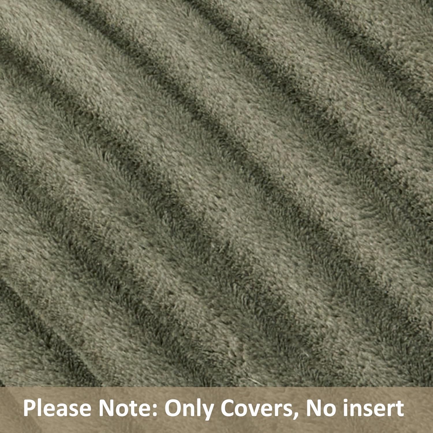 Kevin Textile Soft Plush 12x20 Inch Lumbar Pillow Cover 1 Pack, Luxury Fluffy Faux Fur Striped Flannel Rectangle Cushion Case for Couch Sofa Chair Bed Home Decor, Olive Green