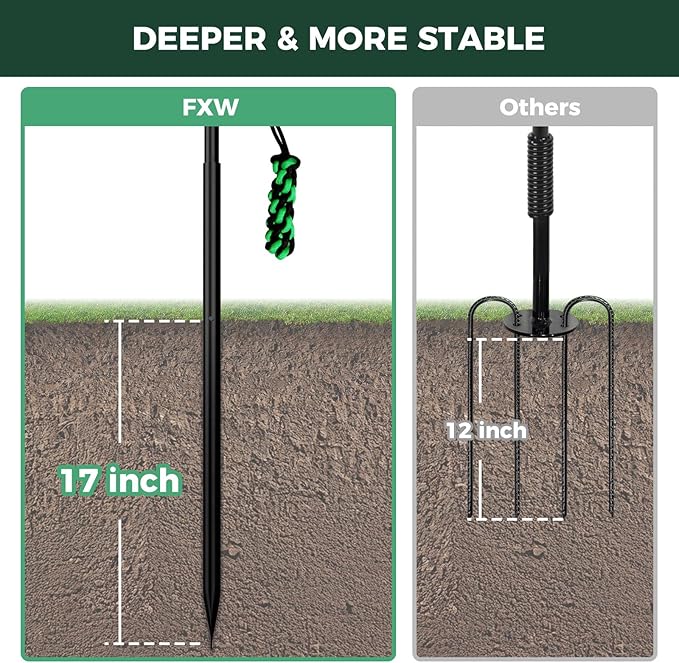 FXW TugPal Flex Outdoor Tug of War Toy for Dog,Interactive Exercise Game with Spring-Top Rod for Yard,39 inch for Small Dogs up to 20 lbs| Safe Design & Rustproof Base,│Patent Pending
