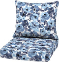 Arden Outdoor Deep Seat Cushion Set, 22 in x 24 in, Weather-Proof, Rain-Proof, Fade Resistant Patio Cushion Blue Garden Floral