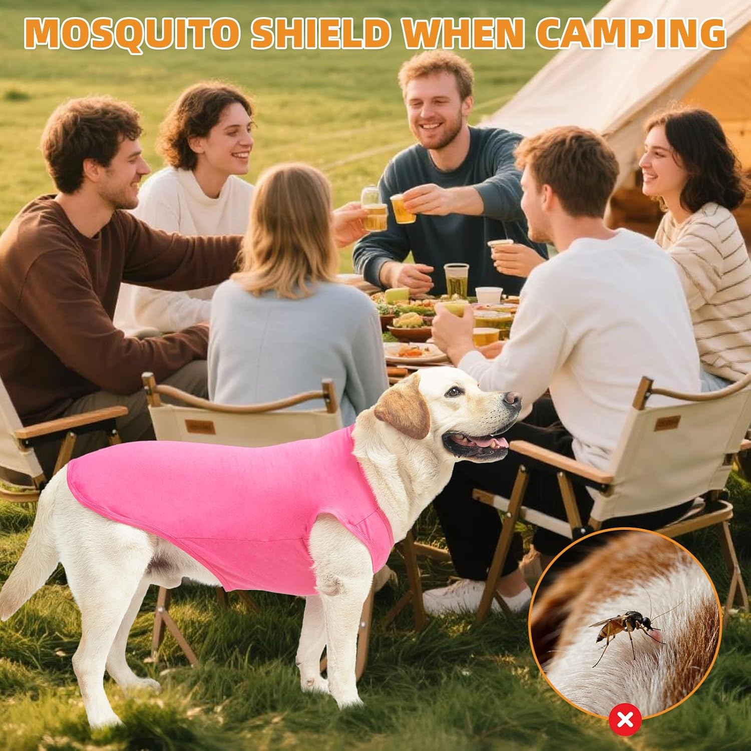 KOOLTAIL Girl Dog Clothes for Large Dogs, 2 Pack Cotton Fall/Winter Warm Dog T Shirts Coats for Outdoor, UV & Insect Protection Anti-Hair Loss & Lightweight Pet Vest Tank Tops Apparel, Pink & Rose,3XL