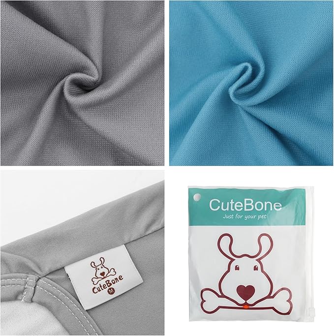 CuteBone Dog Shirts 2-Pack Soft Pet Clothes Breathable Summer Vest for Small Puppy and Stretchy Cat Apparel 2BX20M-D