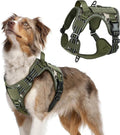 rabbitgoo Tactical Dog Harness Medium Sized Dog, No Pull Military Service Vest with Handle & Molle, Easy Control for Training Walking, Adjustable Reflective Straps, Green camo, M