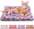 4 Pack Ultra Soft Dog Cat Bed Mat with Cute Prints Reversible Fleece Dog Crate Kennel Pad Cozy Washable Thickened Hamster Guinea Pig Pet Bed Mat for Small Animals(21 x 14 Inches,Vivid Color)