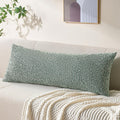 Decorative Lumbar Pillow Cover 14x36 Green Striped Wool Long Body Pillow Neutral Textured Boho Lumbar Throw Pillow Cushion Covers for Modern Farmhouse Sofa Bed Living Room Decor SY011-D14