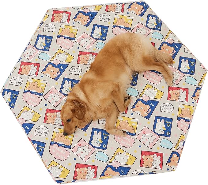 PJYuCien Washable Dog Playpen Mat, Hexagonal 36" Wide, Leak-Proof Reusable Puppy Pee Pads, Non-Slip Pee Mat for Whelping Pads, Potty Training, Puppy Playpen (Note: Mat Only, Playpen Not Included)