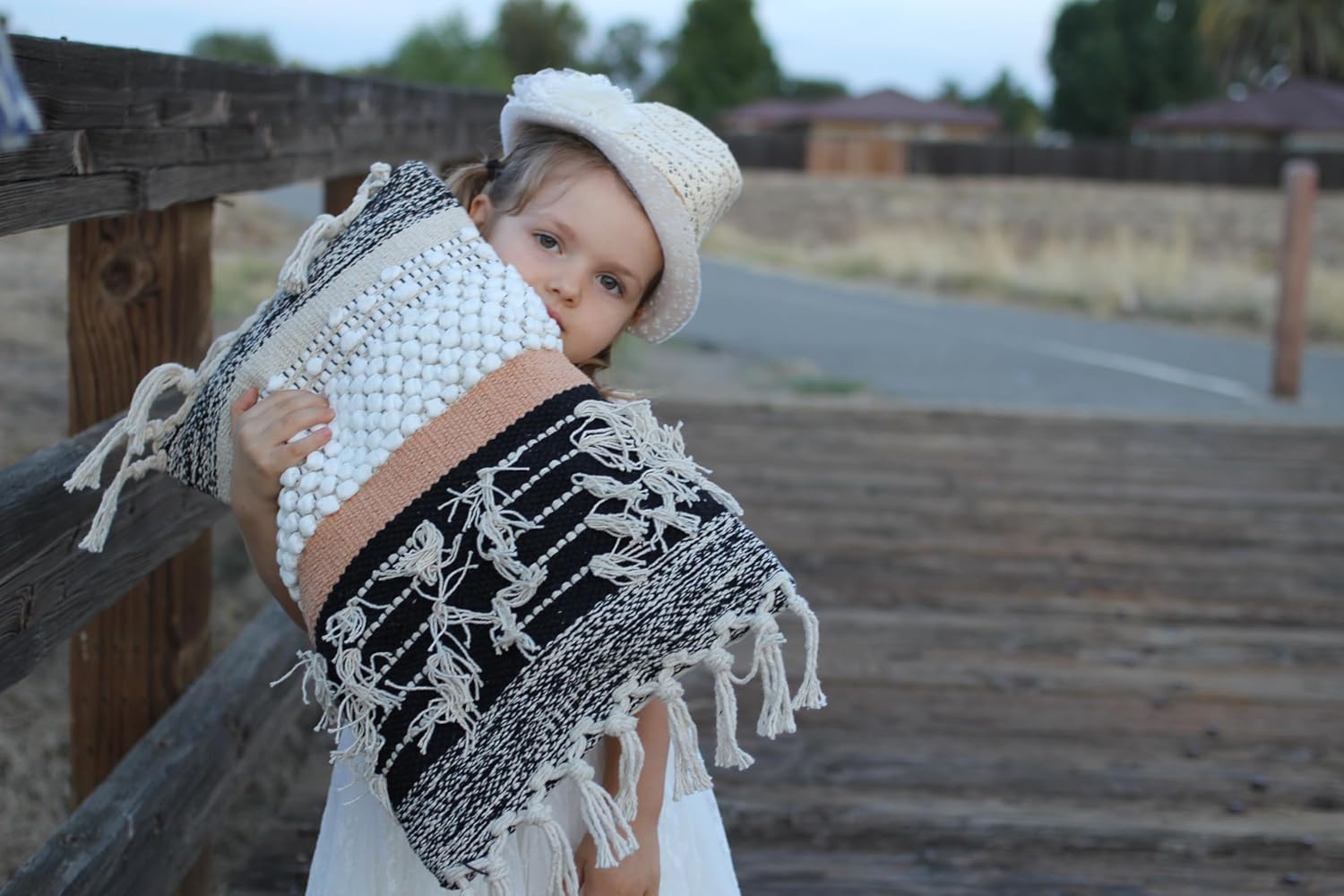 Decorative Boho-Chic Premium Pillow Cover 12x20 Handwoven Tufted Cotton Lumbar Accent Pillows, Neutral Earthly Color Throw Cushion, Farmhouse & Bohemian Home Decor (Limited Edition-Cover Only)