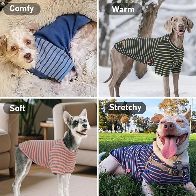 KYEESE 3Pack Dog Sweater Comfy Dog Sweaters for Small Dogs Male Pullover Cat Sweaters Dogs Sweatshirt with Sleeves Lightweight Puppy Fleece Sweater Soft Cat Clothes Stretchy Pet Coat for Cold Weather