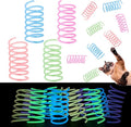 Fashion's Talk 12PCS Glow-in-The-Dark Springs Cat Toys for Indoor Cats,Jelly Color Interactive Play Kitten Toys for Chase and Exercise