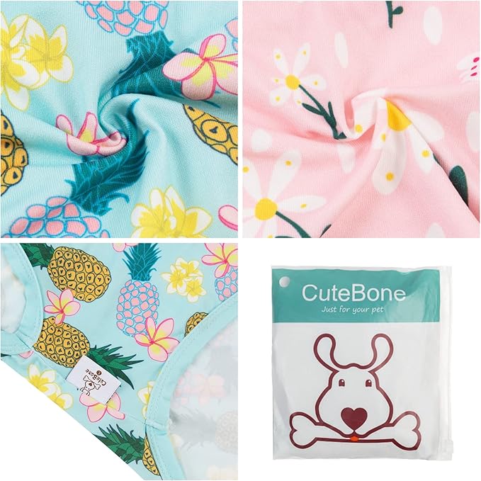 CuteBone Dog Shirts 2-Pack Soft Pet Clothes Breathable Summer Vest for Small Puppy and Stretchy Cat Apparel 2BX06L