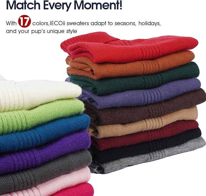 IECOii XXL Dog Sweater,Thermal Knit Big Dog Sweater with Sleeve,Pet Turtleneck Doggy Sweatshirt for Extra Large Dogs Boy Girl,Stretchy Large Dogs Cold Weather Outfit Pitbull Clothes,(Brown,XXL)