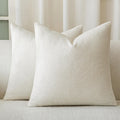 a moment Ivory Chenille Throw Pillow Covers 22x22 Inch Pack of 2 Modern Decorative Throw Pillow Covers Farmhouse Cross Covers Home Decor for Sofa Bedroom Living Room