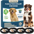 4 Pack Flea Collar for Dogs, Dog Flea and Tick Collar 32 Months Flea and Tick Treatment for Dog, Waterproof Adjustable Dog Flea and Tick Prevention Collar for Small Medium Large Dog Puppy, Black