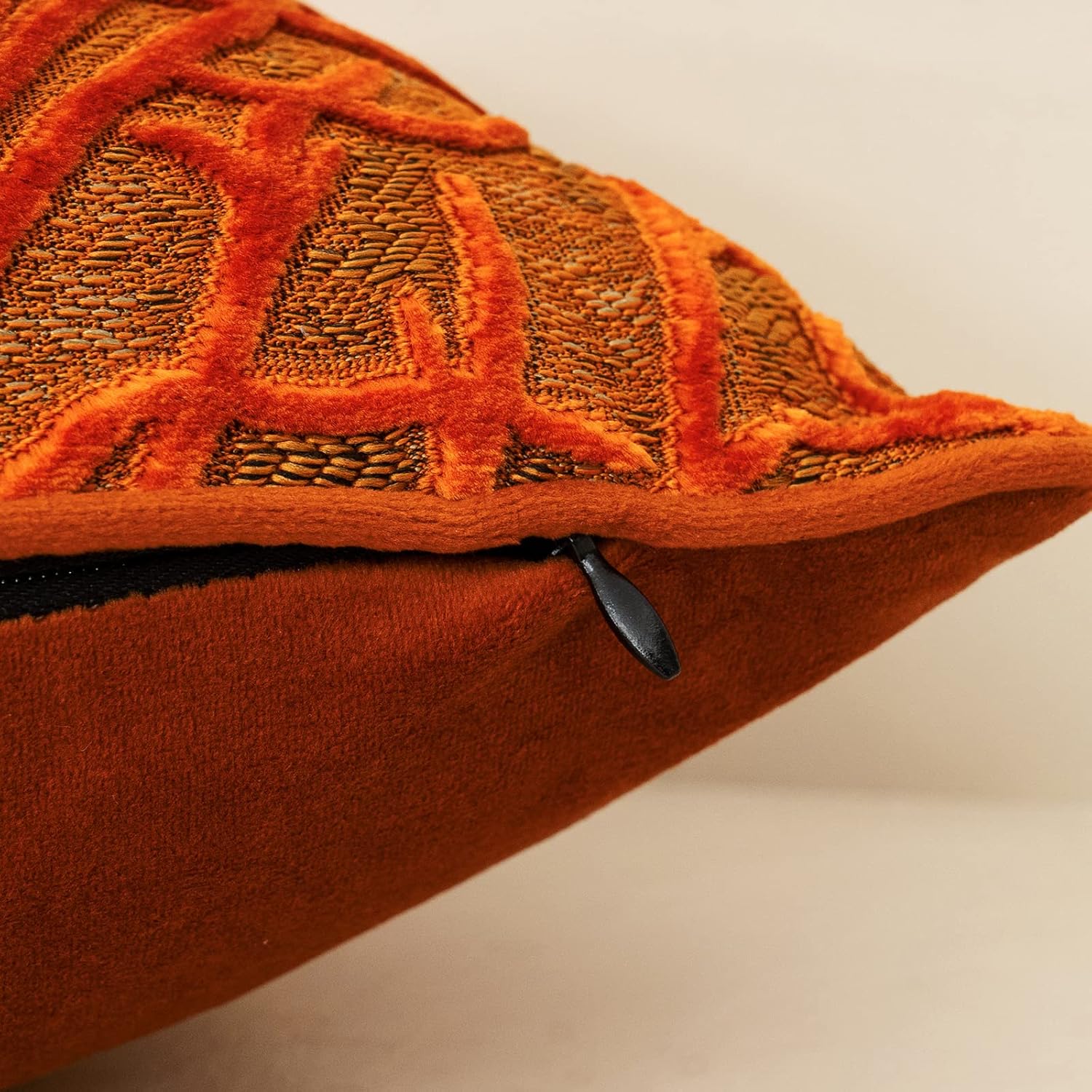 Yangest Burnt Orange Twigs Throw Pillow Cover Branches Velvet Cushion Case Neutral Pillowcase for Sofa Couch Bedroom Living Room Home Decor,20x20 Inch