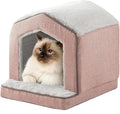 Orthopedic Cat Houses for Indoor Cats,Small Dogs,Super Soft Cat Bed Cave,Condos, Cubes,Cat Hideaway,Covered,Cat Bed for Kitty Small Medium Large Pet (Pink, 18" L x 15" W x 17" Th)
