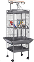 HSM 62 Inch Wrought Iron Large Bird Flight Cage with Rolling Stand for African Grey Parrot Cockatiel Sun Parakeet Conure Lovebird Canary…