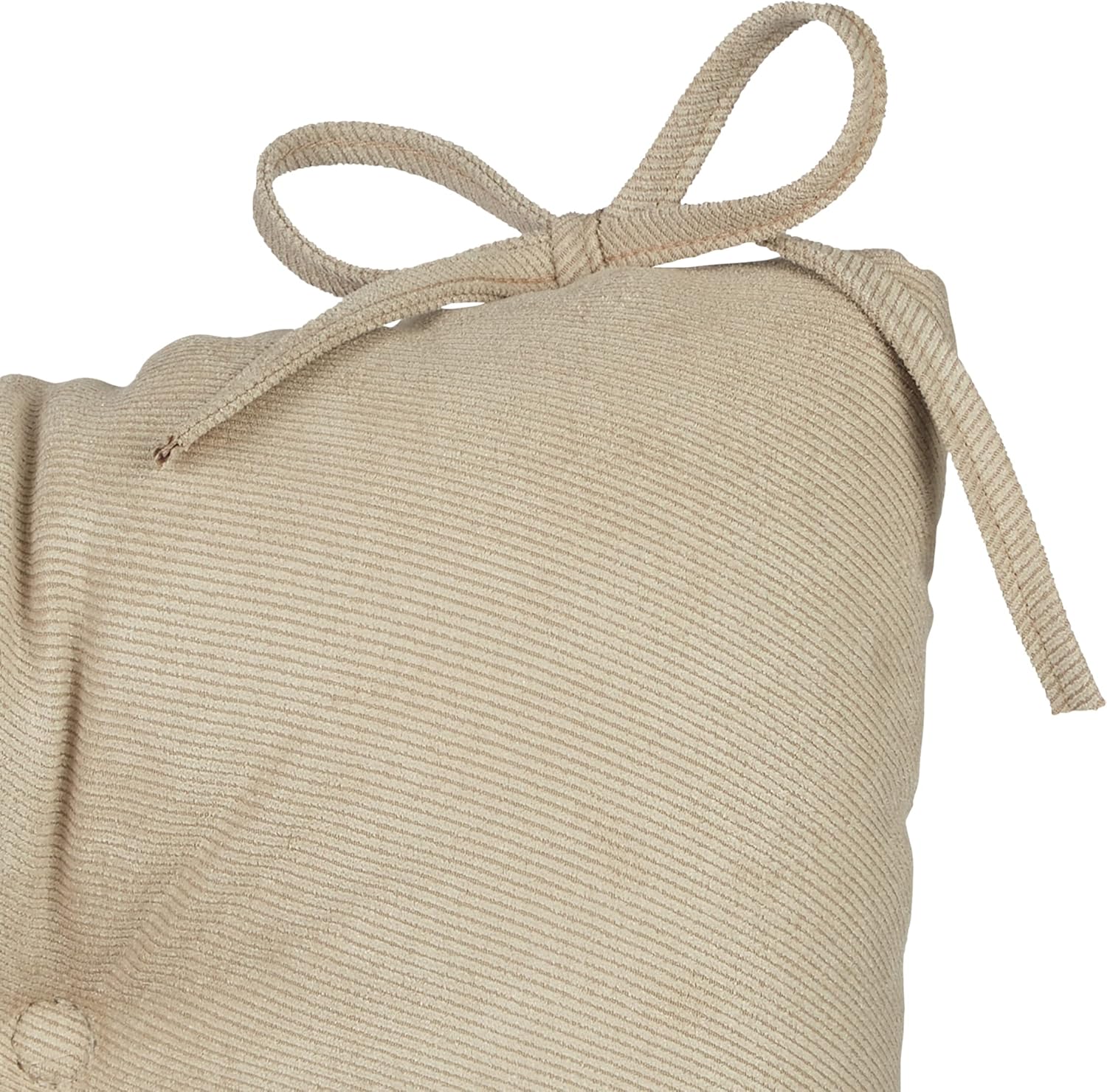 Klear Vu Omega Non-Slip Rocking Chair Cushion Set, Assembled in USA, Thick Padding & Tufted Design, Includes Seat Pad & Back Pillow with Ties, 17x17 Inches, 2-Piece Set, Twillo Stone