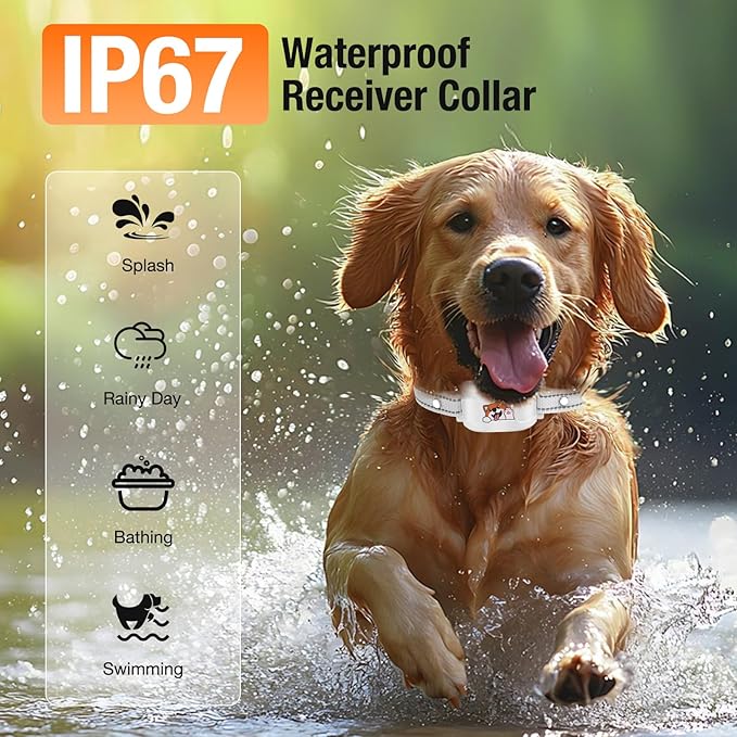 GPS + Wireless Dog Fence & Training Collar – No Subscription, App Geo-Fence 3280ft, 60-164ft Bluetooth Training, 3 Correction Modes, Auto Sleep/Wake, 7-Day Battery, 3-Dog Support (Black(3 Pack))