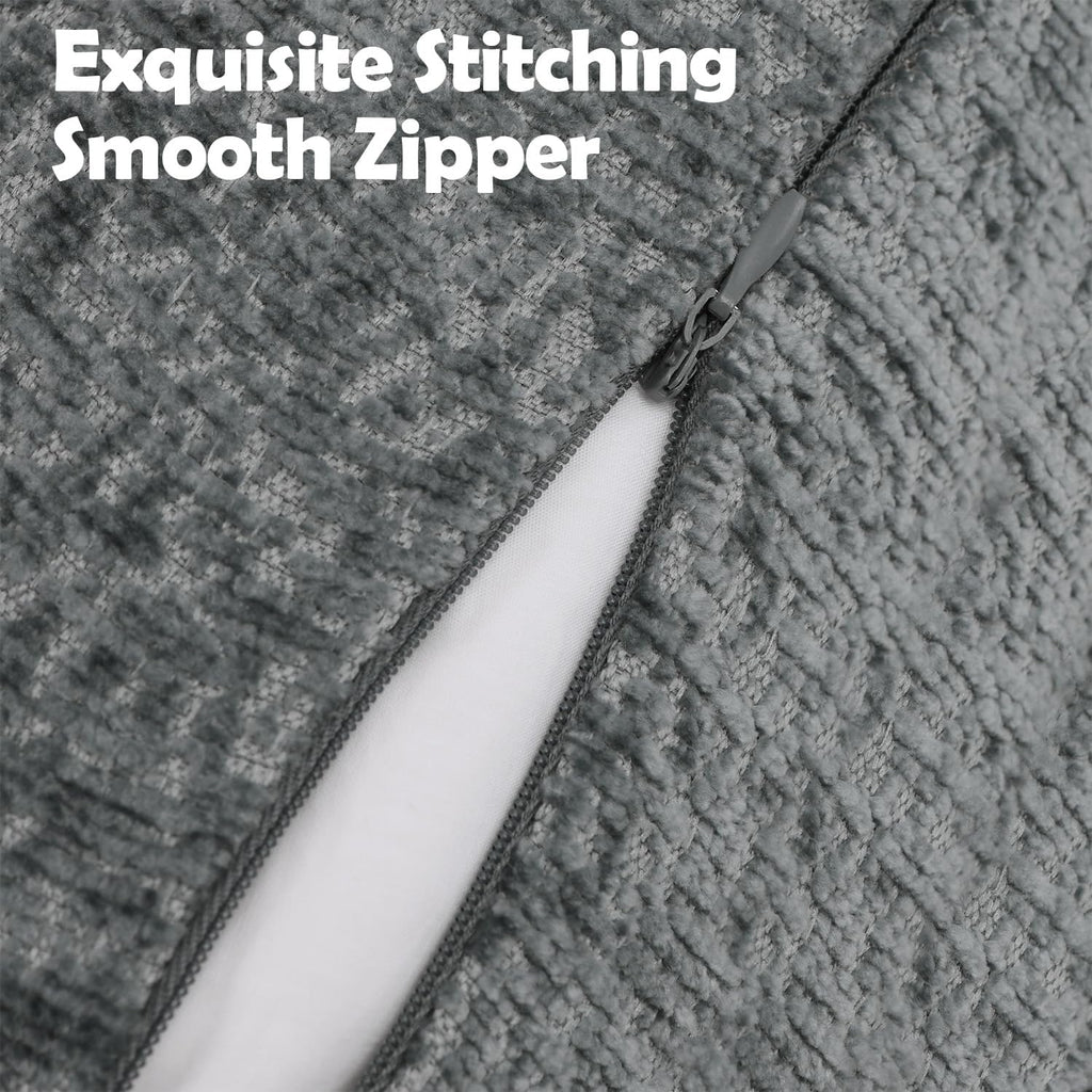 Pack of 2 Dusty Blue Decorative Throw Pillow Covers 20x20 Cozy Soft Chenille Boho Accent Vintage Farmhouse Square Couch Pillow Covers for Home Decor Bed Sofa Living Room