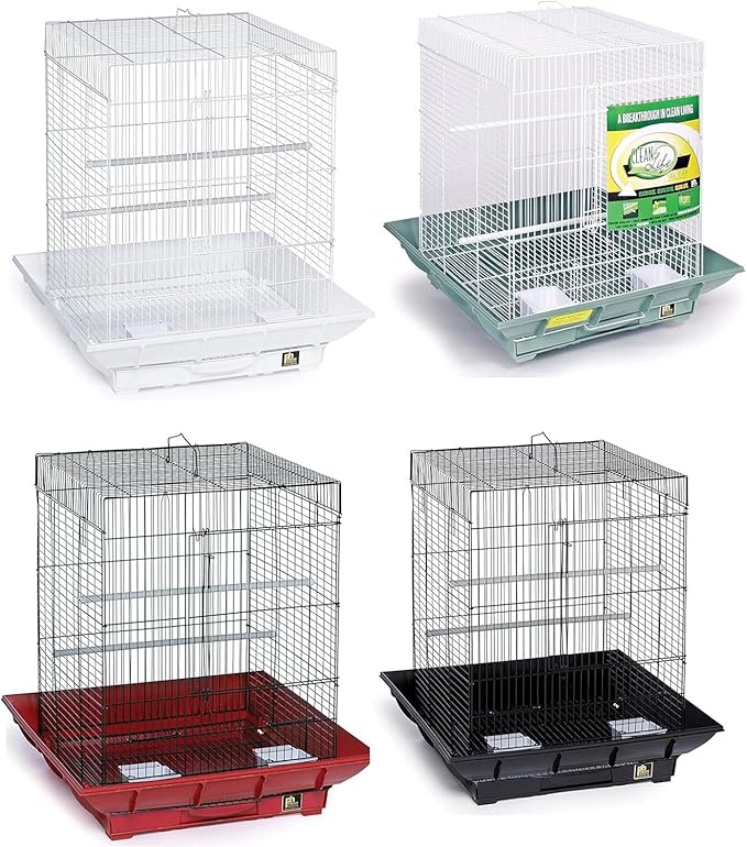Mountain Majesty Clean Life Bird Cage with Spacious Interior, Durable Build, Easy-to-Clean Features, and Secure Design for Birds' Comfort Red