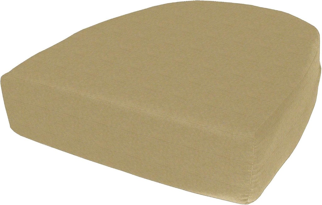 Cushion Source Rounded Back Seat Cushion, 19.5" x 20" x 5" deep Indoor and Outdoor Durable seat Cushion Made with Fade Resistant Sunbrella Fabric, Hidden Zipper, Sunbrella Canvas Heather Beige