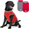 cyeollo 2 Pack Dog Sweater Sweatshirt Stretchy Soft Fleece Vest Pullover with Reflective Stripe Dog Jacket Lightweight Pet Clothes for Medium Dogs Grey & Red