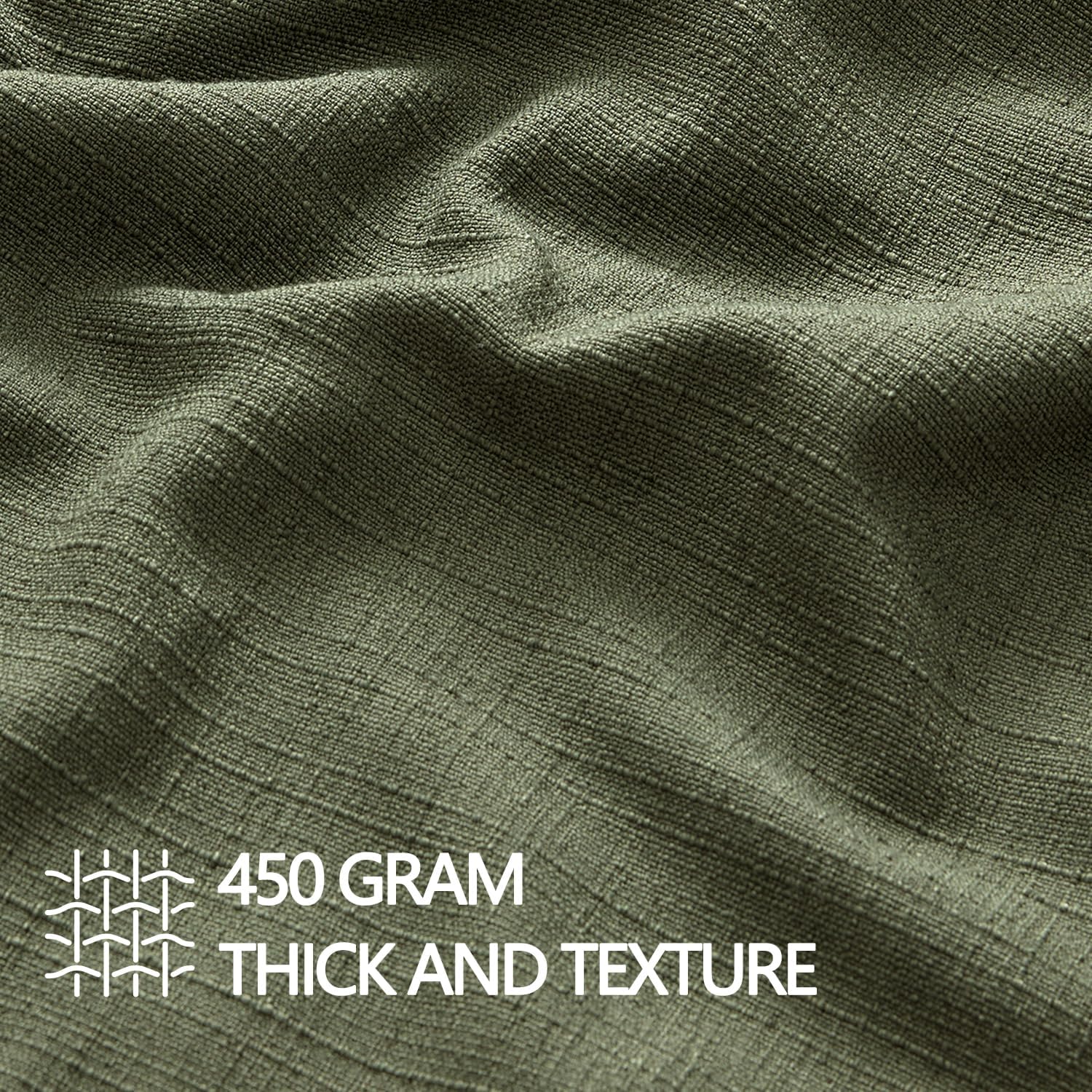 MIULEE Christmas Decorative Euro Sham Pillow Covers 24x24, 2 Pack Large Boho Farmhouse Neutral Throw Pillows for Bed, Thick Textured Modern Linen Cushion Cases Couch Living Room Home Decor, Dark Green