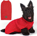 KYEESE Dog Christmas Sweater with Leash Hole Warm Pullover with Reflective Yarn for Small and Medium Dogs Male Soft Knit Pullover Boy Dog Coats Cozy Lightweight Thick Sweater,Red,Medium