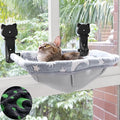 Cat Window Perch Cordless, Glow in The Dark & Stable Cat Beds- Breathable Window Hammock for Overlooking, Sunbathing and Climbing - Maximum Hold Up to 40lb(Grey)