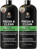 ALFIE'S CHOICE Fresh & Clean Dog Shampoo and Conditioner Set | 16 fl oz Each | Lavender & Rosemary | Deep Cleansing for Smelly Dogs | Deodorizing & Odor Control