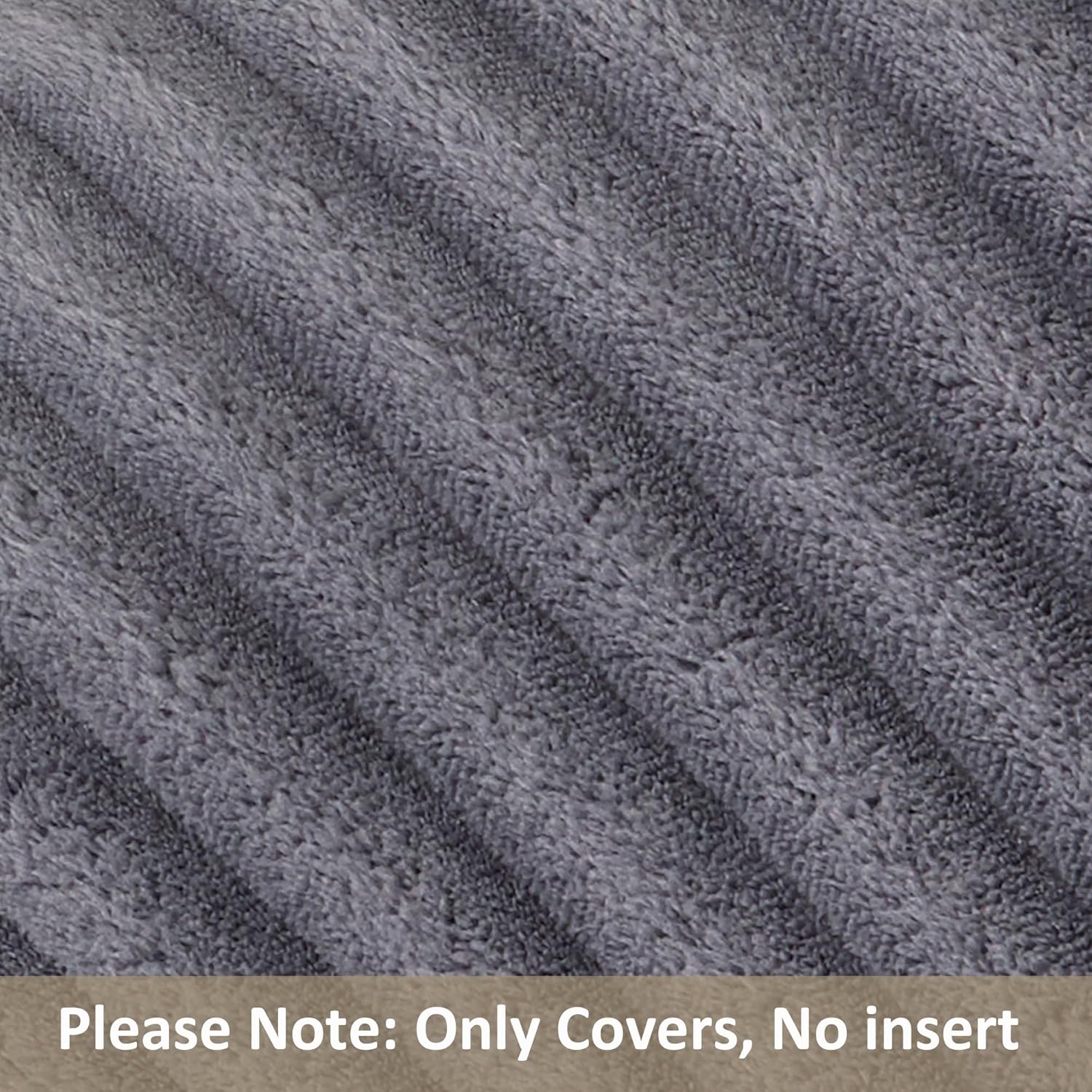 Kevin Textile Soft Plush 12x24 Inch Lumbar Pillow Cover 1 Pack, Luxury Fluffy Faux Fur Striped Flannel Rectangle Cushion Case for Couch Sofa Chair Bed Home Decor, Dark Grey