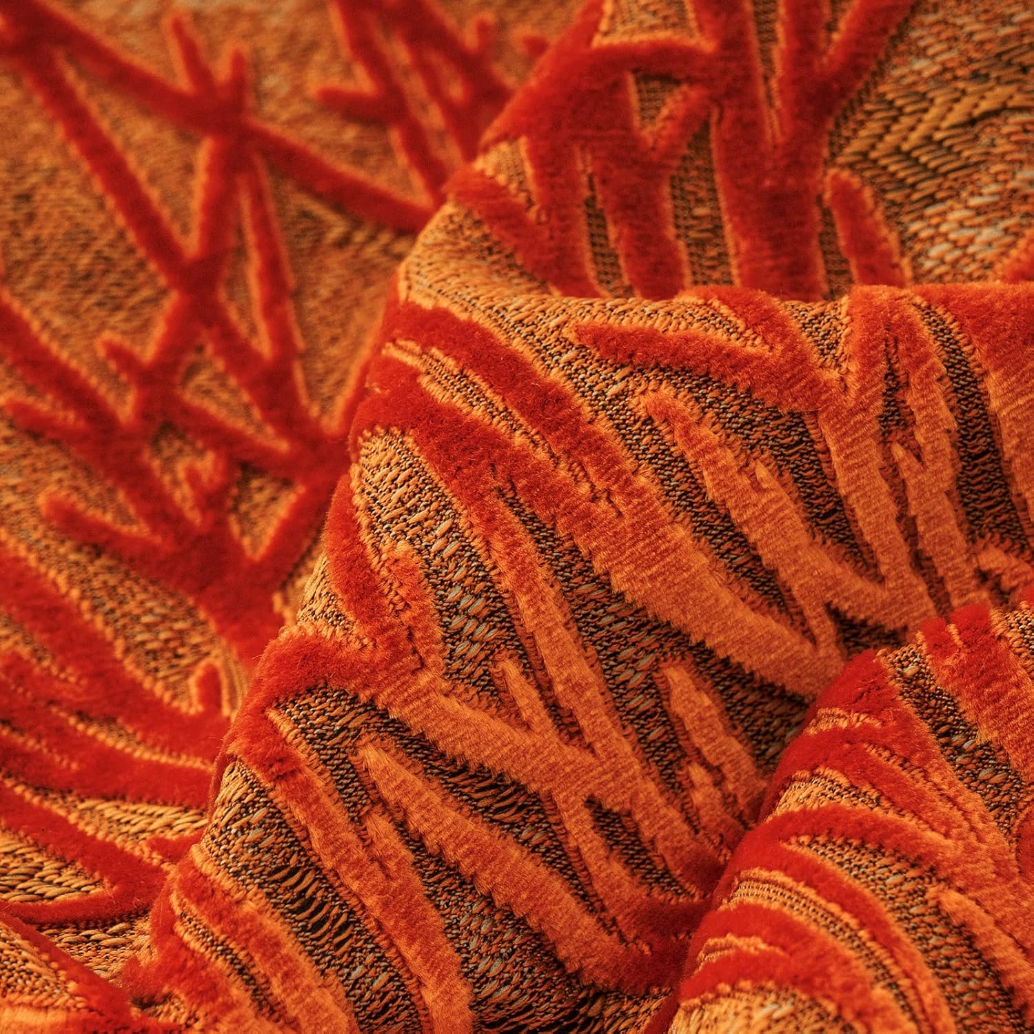 Yangest Burnt Orange Twigs Throw Pillow Cover Branches Velvet Cushion Case Neutral Pillowcase for Sofa Couch Bedroom Living Room Home Decor,20x20 Inch