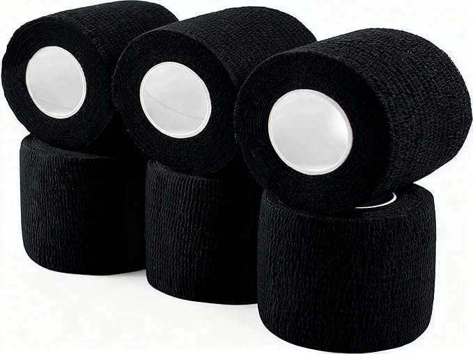 WePet Pet Wrap, Self-Adhesive, Only Sticks to Itself, Non-Woven Tape for Dog Legs, Paws, Wounds, First Aid Cohesive Gauze for Horse, Cat, Bird, Animal, 6 Rolls, 2 Inch, Solid Color