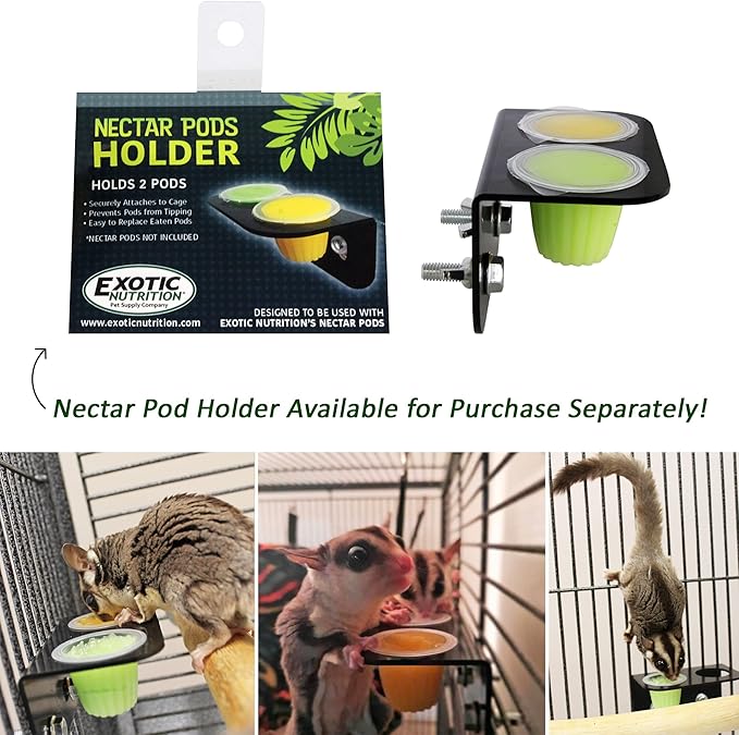 Nectar Pods (Mango) - Calcium-Fortified Jelly Fruit Treat - Sugar Gliders, Marmosets, Squirrels, Parrots, Cockatiels, Parakeets, Lovebirds, Conures, Hamsters, Day Geckos, Kinkajous & Other Small Pets