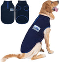 cyeollo 2XL Fleece Dog Sweater, Stretchy Pullover Fleece Vest with Turtleneck Dog Sweatshirt Warm Winter Clothes for Medium to Large Dogs Boy Pet Apparel, Navy Blue XXL