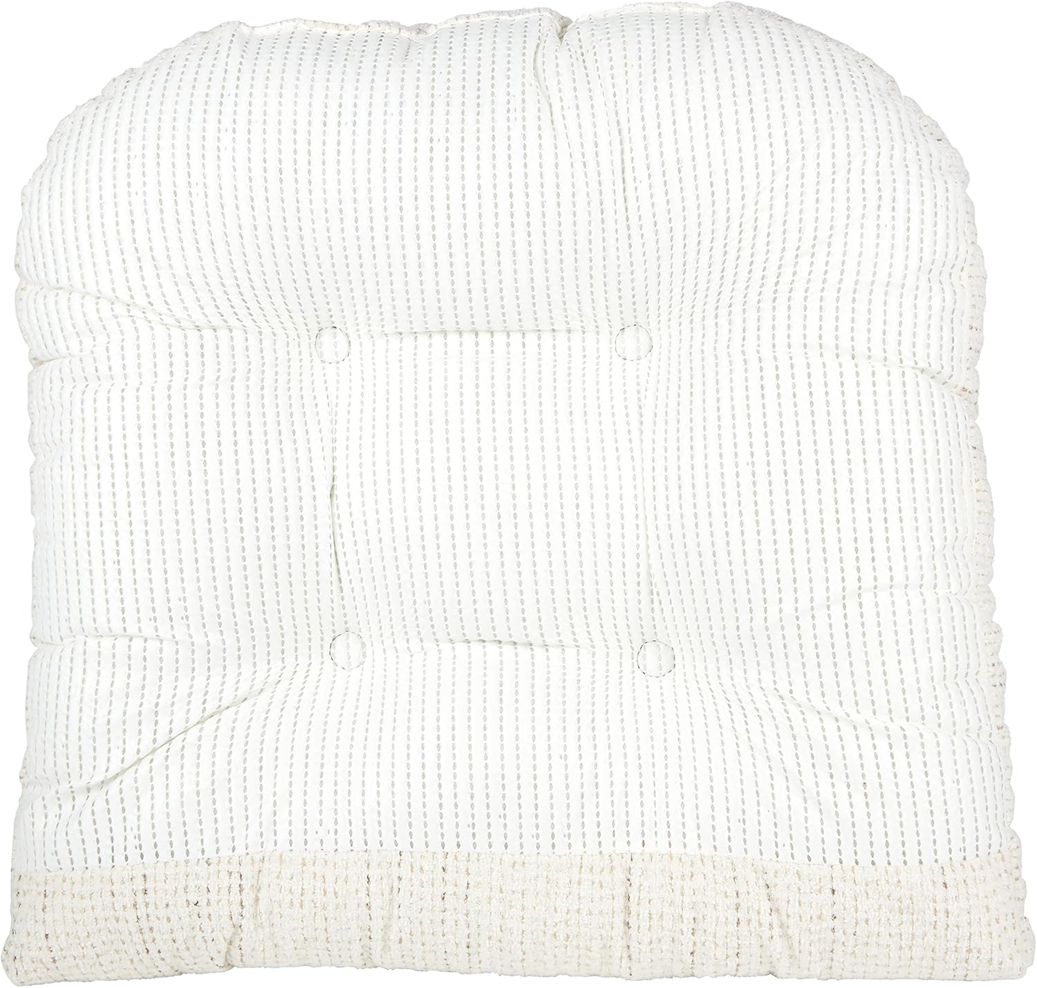 Klear Vu Omega Non-Slip Rocking Chair Cushion Set, Assembled in USA, Thick Padding & Tufted Design, Includes Seat Pad & Back Pillow with Ties, 17x17 Inches, 2-Piece Set, Tyson Birch