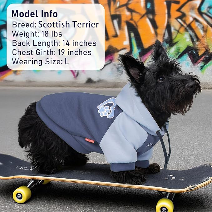 KYEESE Dog Hoodie Stretchy Pet Sweatshirt with Drawstring Soft Dog Clothes for Small Dogs Dogs Winter Coat for Cold Weather Warm Pet Clothes Comfort Cat Sweater Cat Coat with Leash Hole
