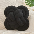 Xiashrk Knot Pillow Ball, 12" Soft Decorative Throw Pillows for Couch Bed, Black Knotted Plush Throw Pillow Handmade Square Cushion Home Couch Decor Pillows for Living Room